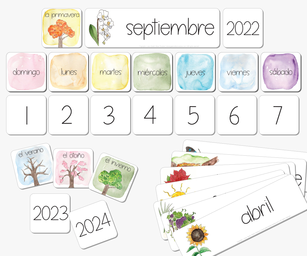 SPANISH Southern Hemisphere Classroom Calendar Printable