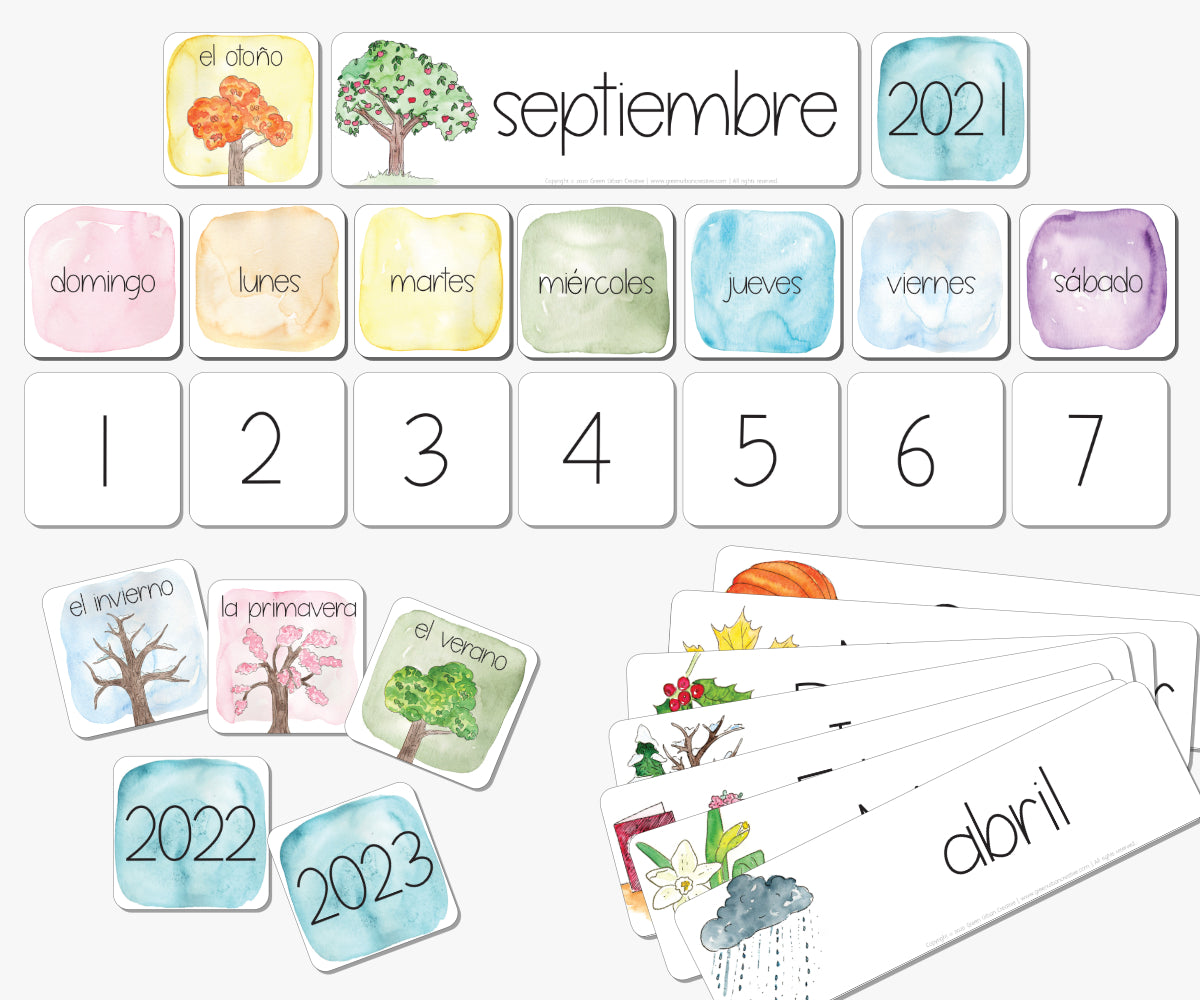 Classroom Calendar in Spanish | Printable - Green Urban Creative classroom-calendar-in-spanish-printable-green-urban-creative