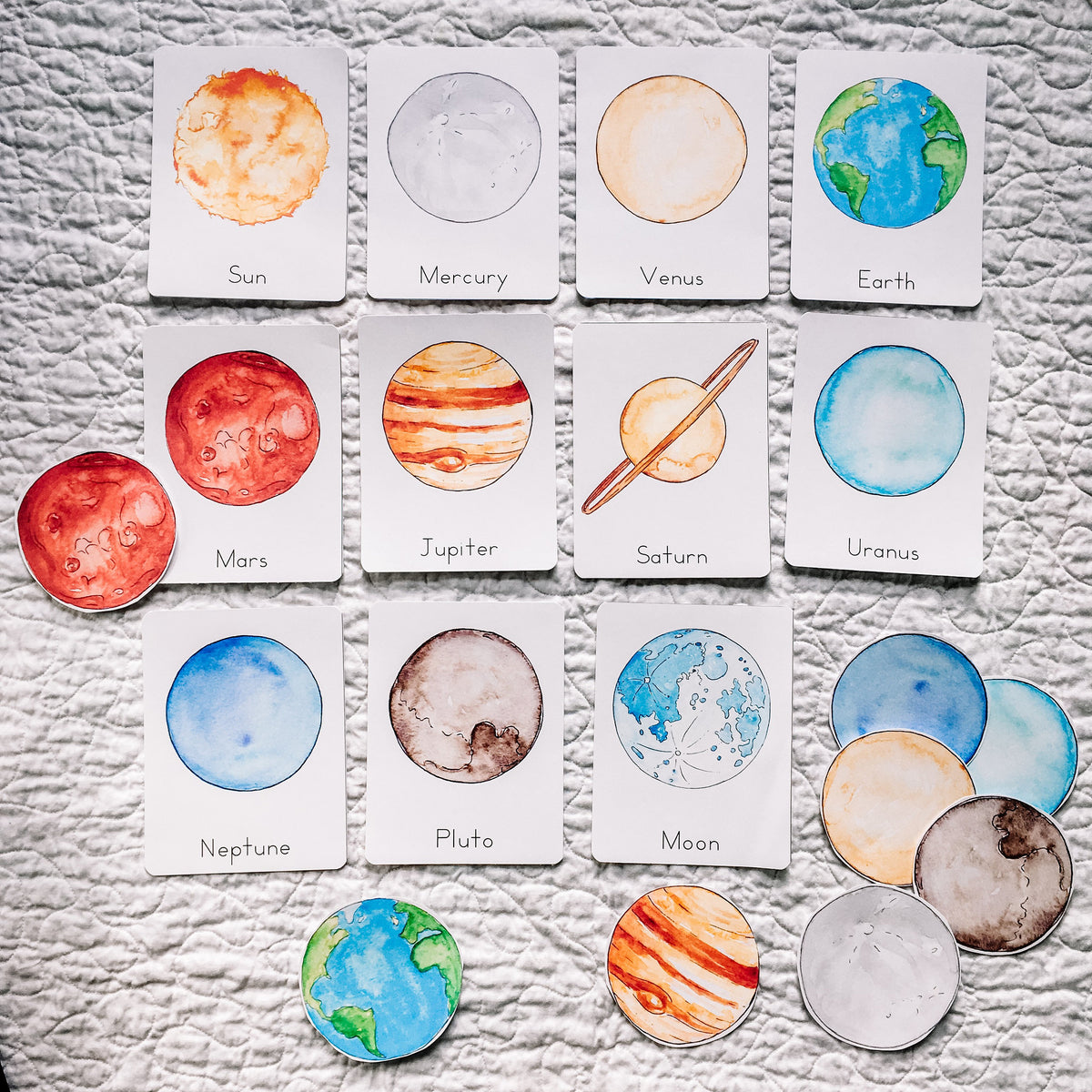 Solar System Flashcards | Montessori Homeschool Planets Space Printables