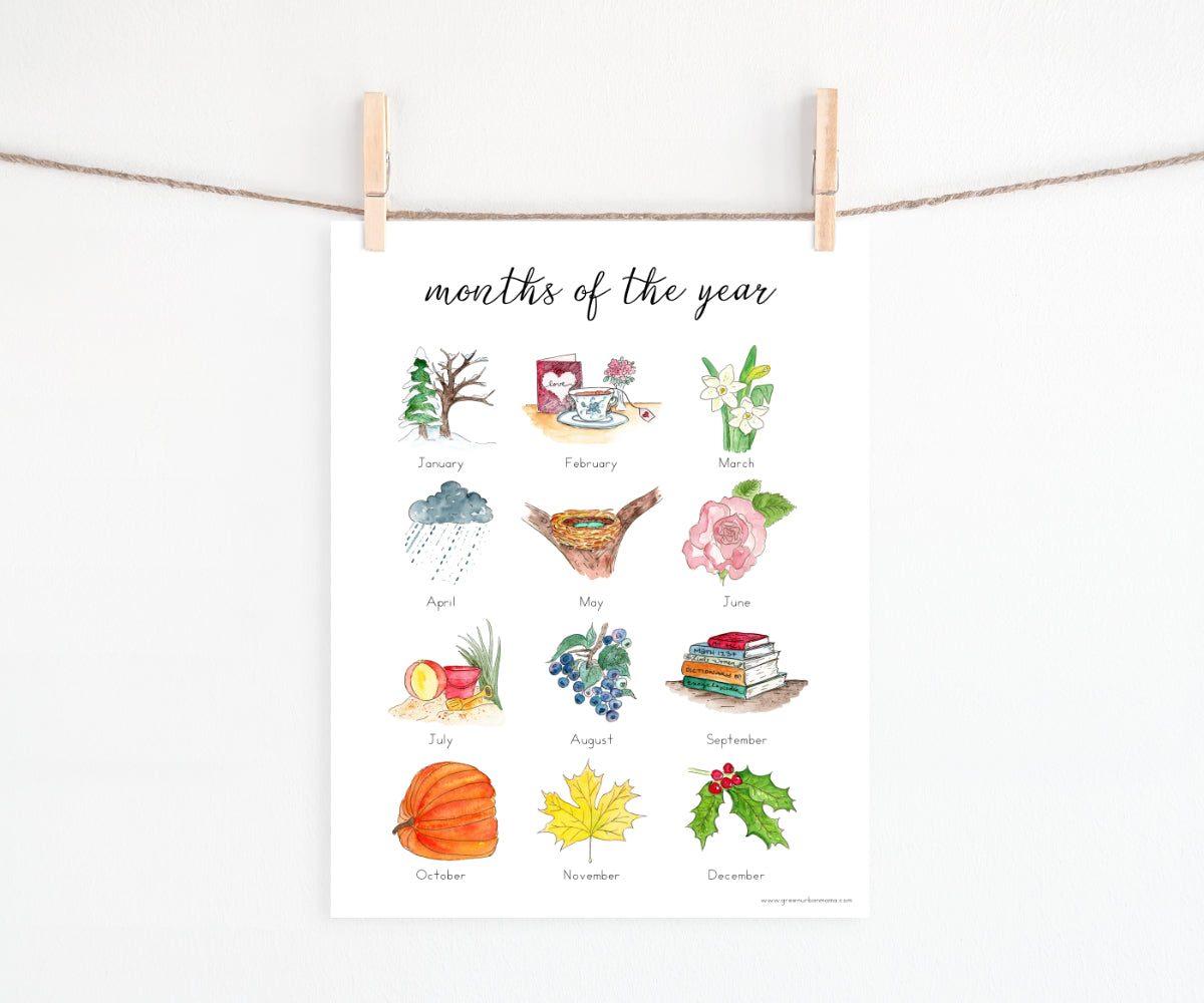 Months of the Year Flashcards | Printable